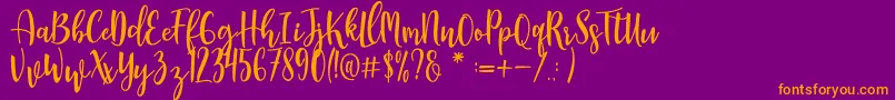 Manda Font – Orange Fonts on Purple Background