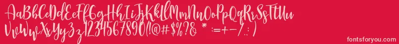 Manda Font – Pink Fonts on Red Background