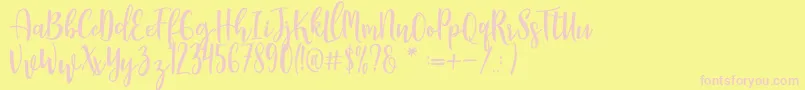 Manda Font – Pink Fonts on Yellow Background