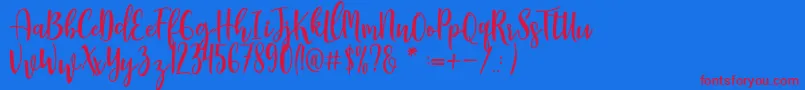 Manda Font – Red Fonts on Blue Background