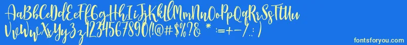 Manda Font – Yellow Fonts on Blue Background