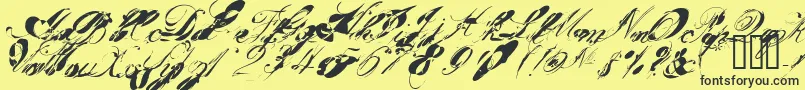 GarglenutzRecur51ve Font – Black Fonts on Yellow Background