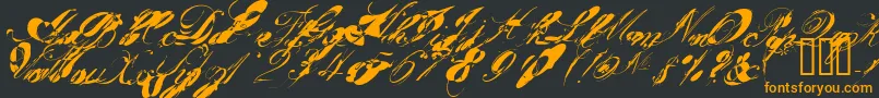 GarglenutzRecur51ve Font – Orange Fonts on Black Background