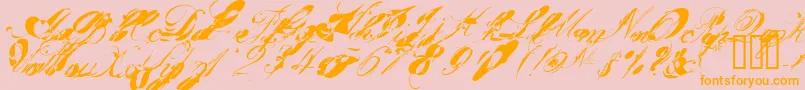 GarglenutzRecur51ve-Schriftart – Orangefarbene Schriften auf rosa Hintergrund
