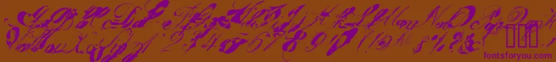 GarglenutzRecur51ve-Schriftart – Violette Schriften auf braunem Hintergrund