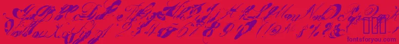 GarglenutzRecur51ve Font – Purple Fonts on Red Background