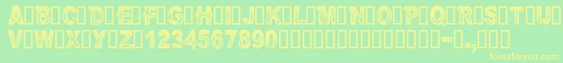 CfurbanlifeRegular Font – Yellow Fonts on Green Background