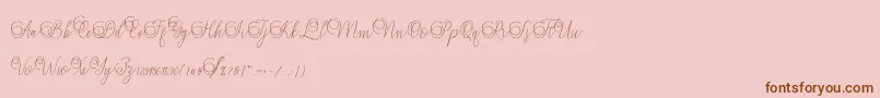 Mandailing-Schriftart – Braune Schriften auf rosa Hintergrund