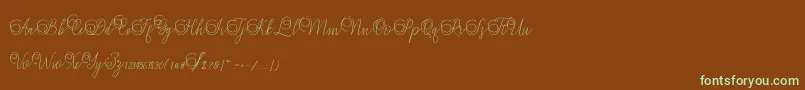 Mandailing Font – Green Fonts on Brown Background