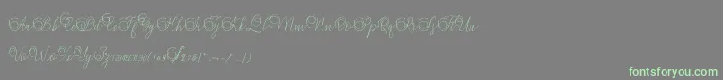 Mandailing Font – Green Fonts on Gray Background
