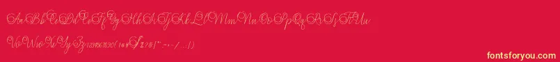 Mandailing-Schriftart – Gelbe Schriften auf rotem Hintergrund