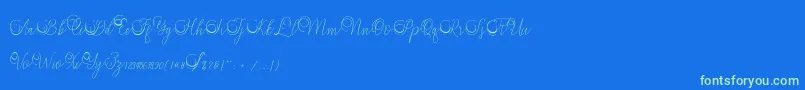 Mandailing Font – Green Fonts on Blue Background