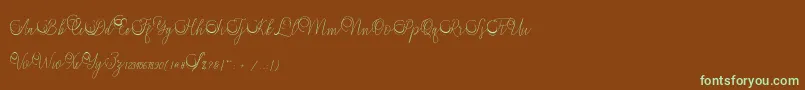 Mandailing Font – Green Fonts on Brown Background