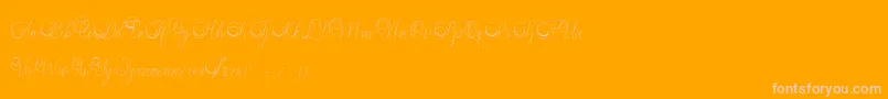 Mandailing-Schriftart – Rosa Schriften auf orangefarbenem Hintergrund