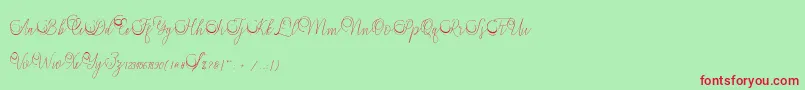 Mandailing Font – Red Fonts on Green Background