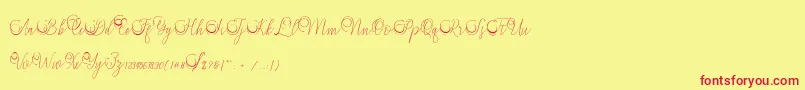 Mandailing Font – Red Fonts on Yellow Background