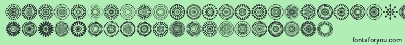 Fonte Mandalas pro – fontes pretas em um fundo verde