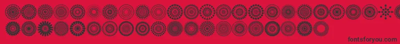 Fonte Mandalas pro – fontes pretas em um fundo vermelho