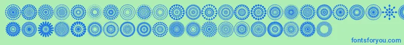 fuente Mandalas pro – Fuentes Azules Sobre Fondo Verde