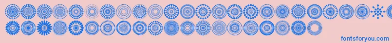 Police Mandalas pro – polices bleues sur fond rose