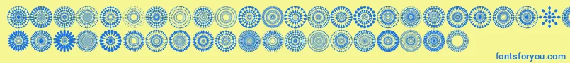 Mandalas pro Font – Blue Fonts on Yellow Background