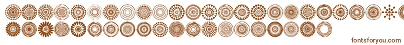 Fonte Mandalas pro – fontes marrons em um fundo branco