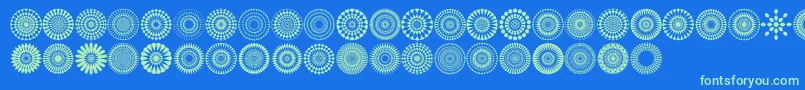 Fonte Mandalas pro – fontes verdes em um fundo azul