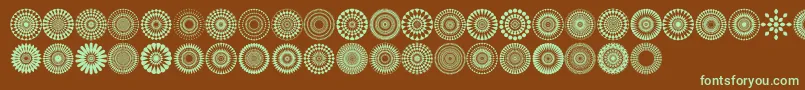 Mandalas pro Font – Green Fonts on Brown Background