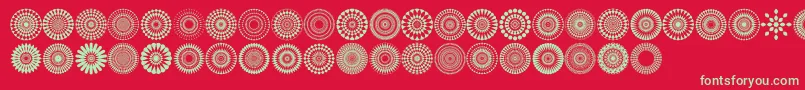 Mandalas pro Font – Green Fonts on Red Background