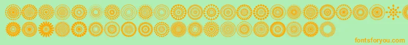 Mandalas pro Font – Orange Fonts on Green Background