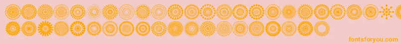 Mandalas pro-Schriftart – Orangefarbene Schriften auf rosa Hintergrund