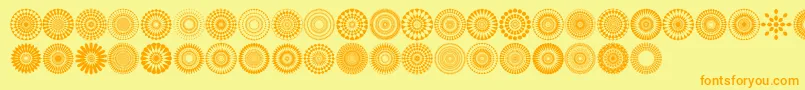 Mandalas pro Font – Orange Fonts on Yellow Background