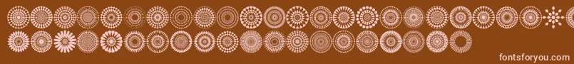 フォントMandalas pro – 茶色の背景にピンクのフォント