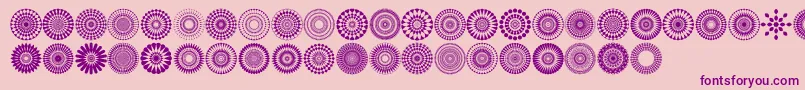 Police Mandalas pro – polices violettes sur fond rose