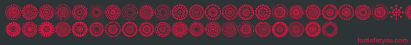 Mandalas pro Font – Red Fonts on Black Background