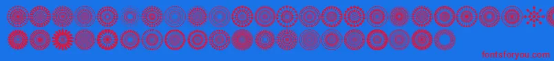 Mandalas pro-Schriftart – Rote Schriften auf blauem Hintergrund