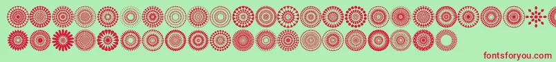 Mandalas pro-Schriftart – Rote Schriften auf grünem Hintergrund