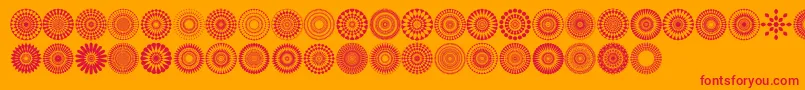 Fonte Mandalas pro – fontes vermelhas em um fundo laranja