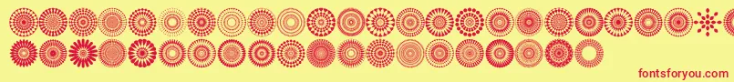 Mandalas pro-fontti – punaiset fontit keltaisella taustalla