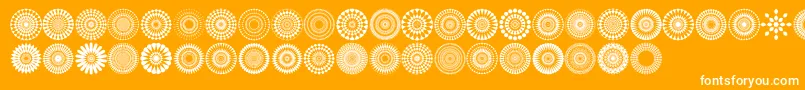 Fonte Mandalas pro – fontes brancas em um fundo laranja