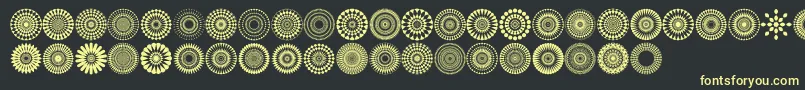 Mandalas pro-fontti – keltaiset fontit mustalla taustalla