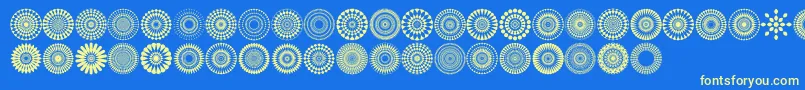 Mandalas pro Font – Yellow Fonts on Blue Background