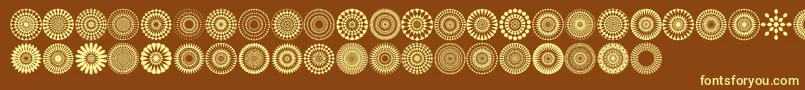 Fonte Mandalas pro – fontes amarelas em um fundo marrom