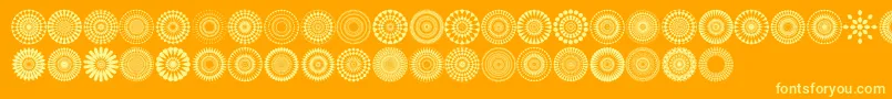 Mandalas pro Font – Yellow Fonts on Orange Background