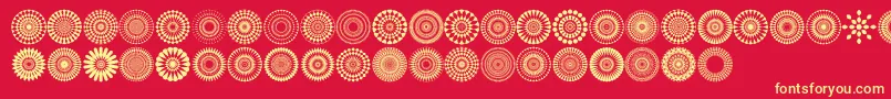 Fonte Mandalas pro – fontes amarelas em um fundo vermelho