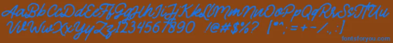 Шрифт Mandatory – синие шрифты на коричневом фоне