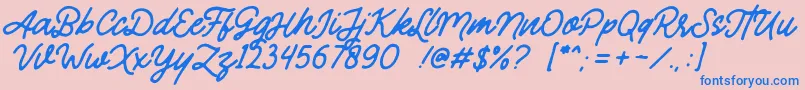 Mandatory Font – Blue Fonts on Pink Background