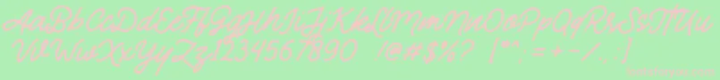 Lisätietoja Mandatory-fontista Mandatory-fontti – vaaleanpunaiset fontit vihreällä taustalla