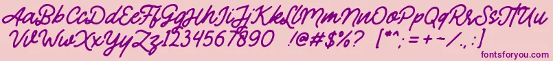 Mandatory Font – Purple Fonts on Pink Background