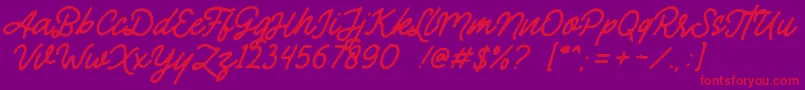 Mandatory Font – Red Fonts on Purple Background